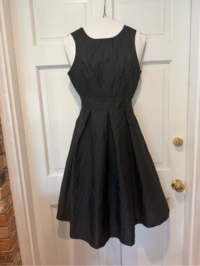 Draper James Black Textured Sleeveless Midi Dress